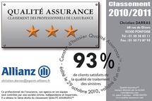 2010 L’AGENCE ALLIANZ DARRAS, PONTOISE (95), obtient sa 3ème étoile QUALITE ASSURANCE™
