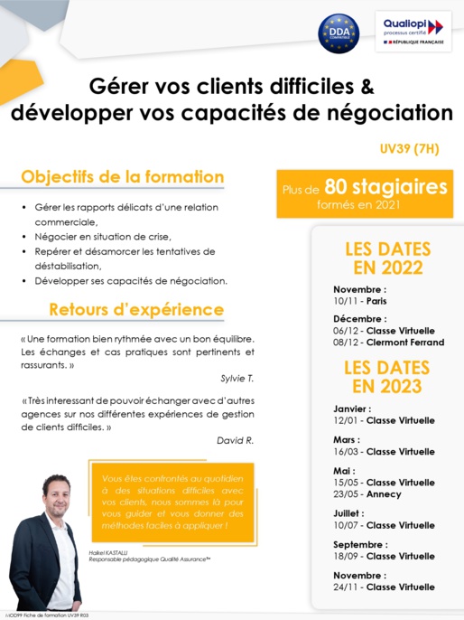 UV 39 - Gérer les clients difficiles