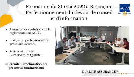 Qualité Assurance™ - Retour sur nos formations : le 31 mai 2022 à Besançon