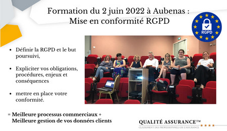 Qualité Assurance™ - Retour sur nos formations : le 2 juin 2022 à Aubenas