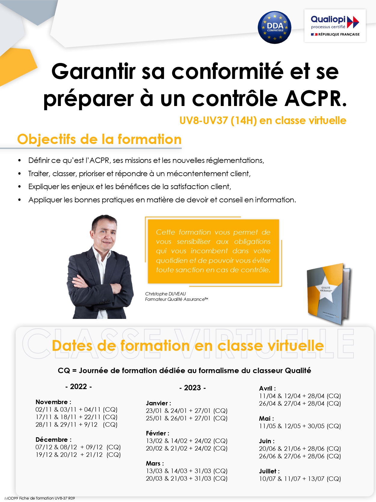 UV 8 : Connaître les principes généraux de satisfaction client et la nouvelle réglementation ACPR